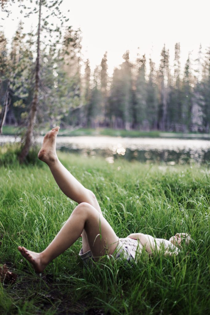 Parents enjoying nature with children