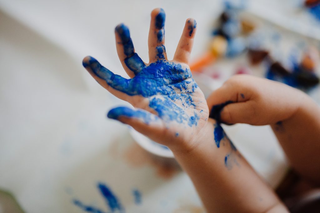 Children's hands-on learning Activity in Montessori Classroom